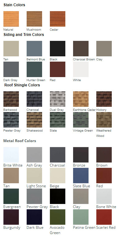 Board & Batten Shed Color Choices